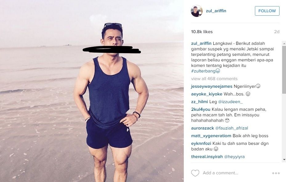 Zul Ariffin Kemalangan Di Langkawi Terpelanting Daripada Jetski